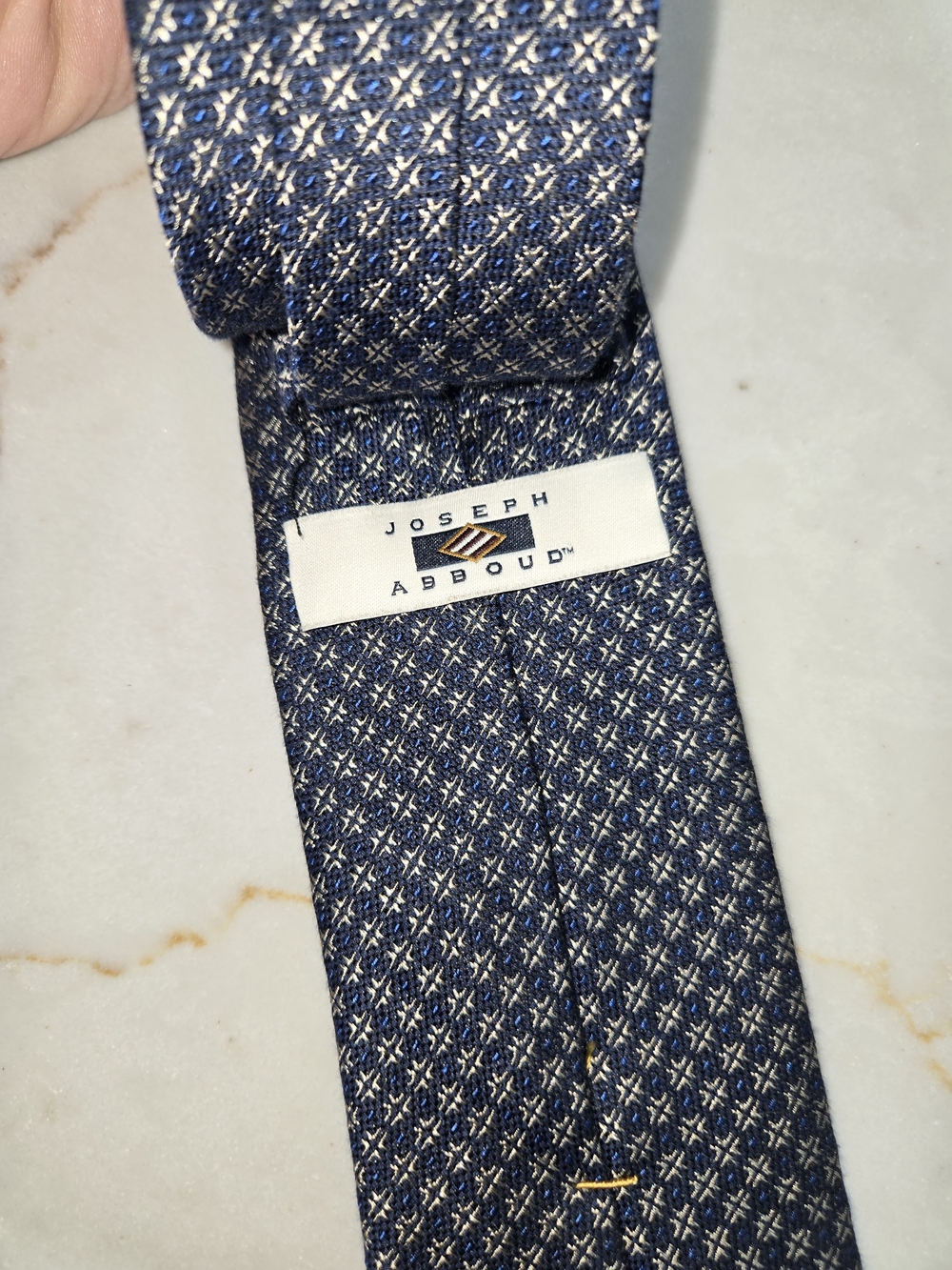 Joseph Abboud Blue Textured Silk Tie with Subtle White Accents